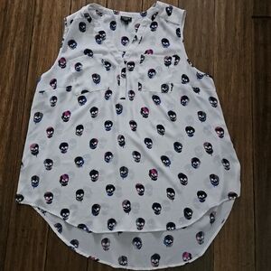 Torrid White Skull Print Blouse